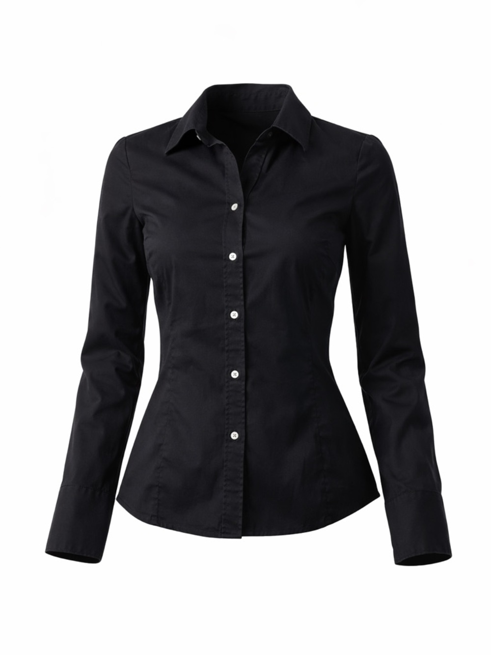 Banana Republic Black Fitted Button-Down Shirt
